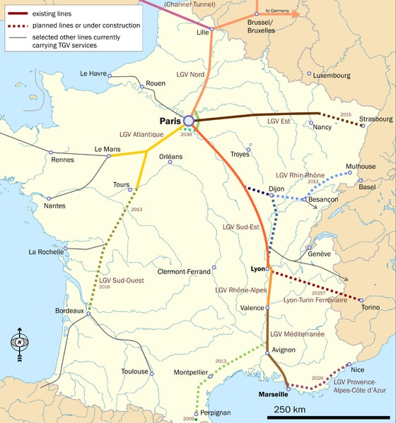 Tgv France Train Map