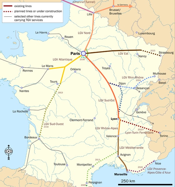 France TGV Map