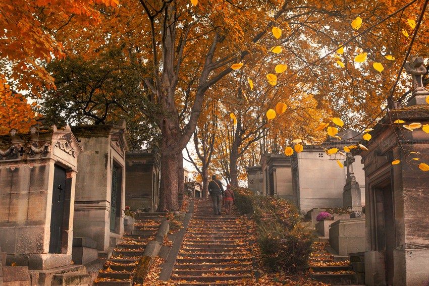 Pere Lachaise Cemetery in Paris, France